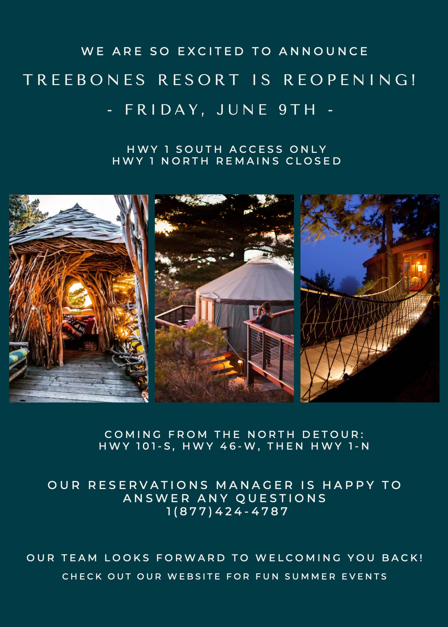 Treebones Reopening