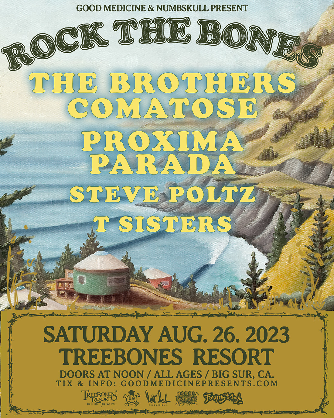 Rock the Bones — concert poster, Treebones Resort