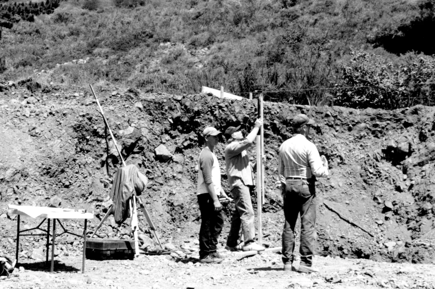 Site survey at Treebones, just before construction, 1999-2000